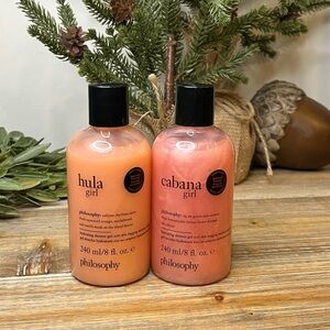 Philosophy Hydrating Shower Gels Hula Girl & Cabana Girl Duo 8 oz ea. Sealed.
